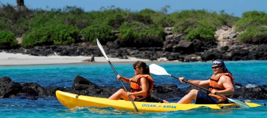 Galapagos island Plaza Sur is the perfect location for kayaking excursions