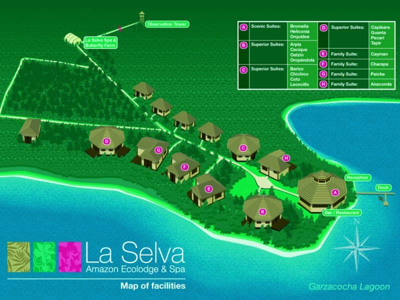 Lageplan der "La Selva Lodge"