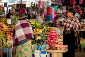 Agricultural produce is sold in the markets in regional Ecuador